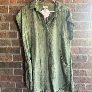 umgee army green dress size large